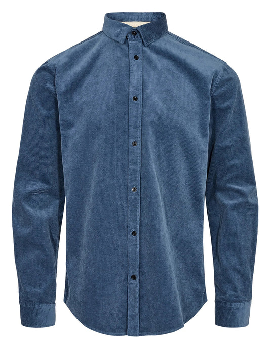 ANERKJENDT | Akleif Corduroy Shirt - Indian Teal