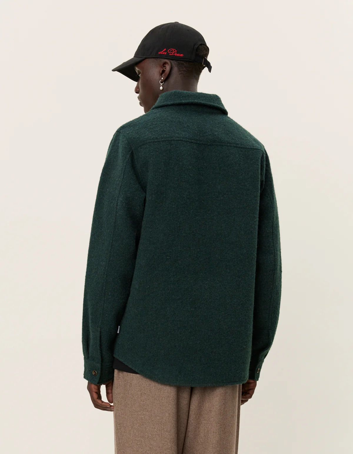 LES DEUX | LENNON BOUCLE OVERSHIRT - PINE GREEN