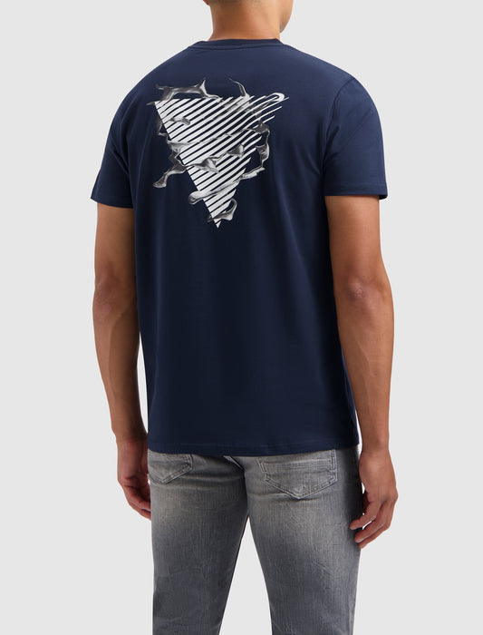 PURE PATH | Liquid Metal Logo T-Shirt - Navy