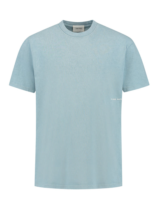 PURE PATH | Acid Sideline Wordmark T-Shirt - Light Blue